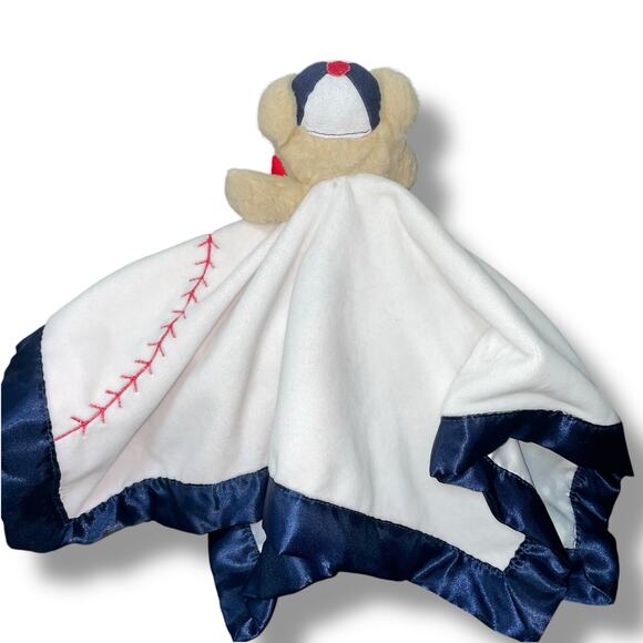Bearington 18" Baby Lovey Lil Slugger Baseball Bear Snuggler Security Blanket - Picture 5 of 12